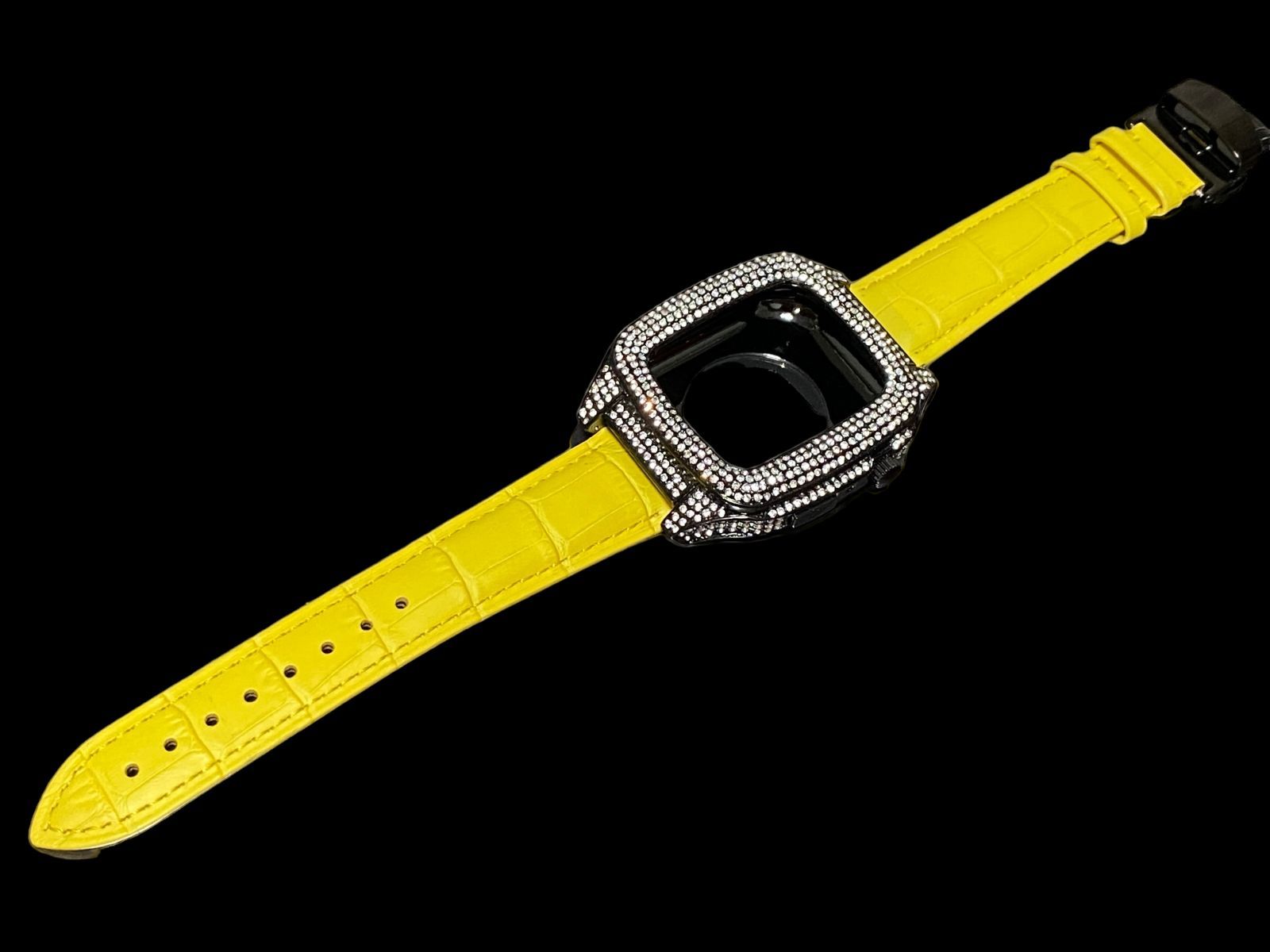 22アップルウォッチバンド ステンレス カバー キラキラ ラバー