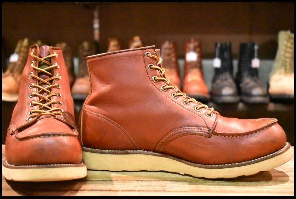 10E 半円犬タグ 95年 レッドウィング 875 アイリッシュセッター 赤茶 オロラセット モック ブーツ redwing HOPESMORE FJ159