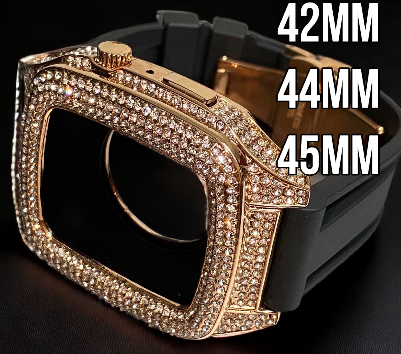 21☆applewatchバンド ステンレス カバー キラキラ ラバーベルト