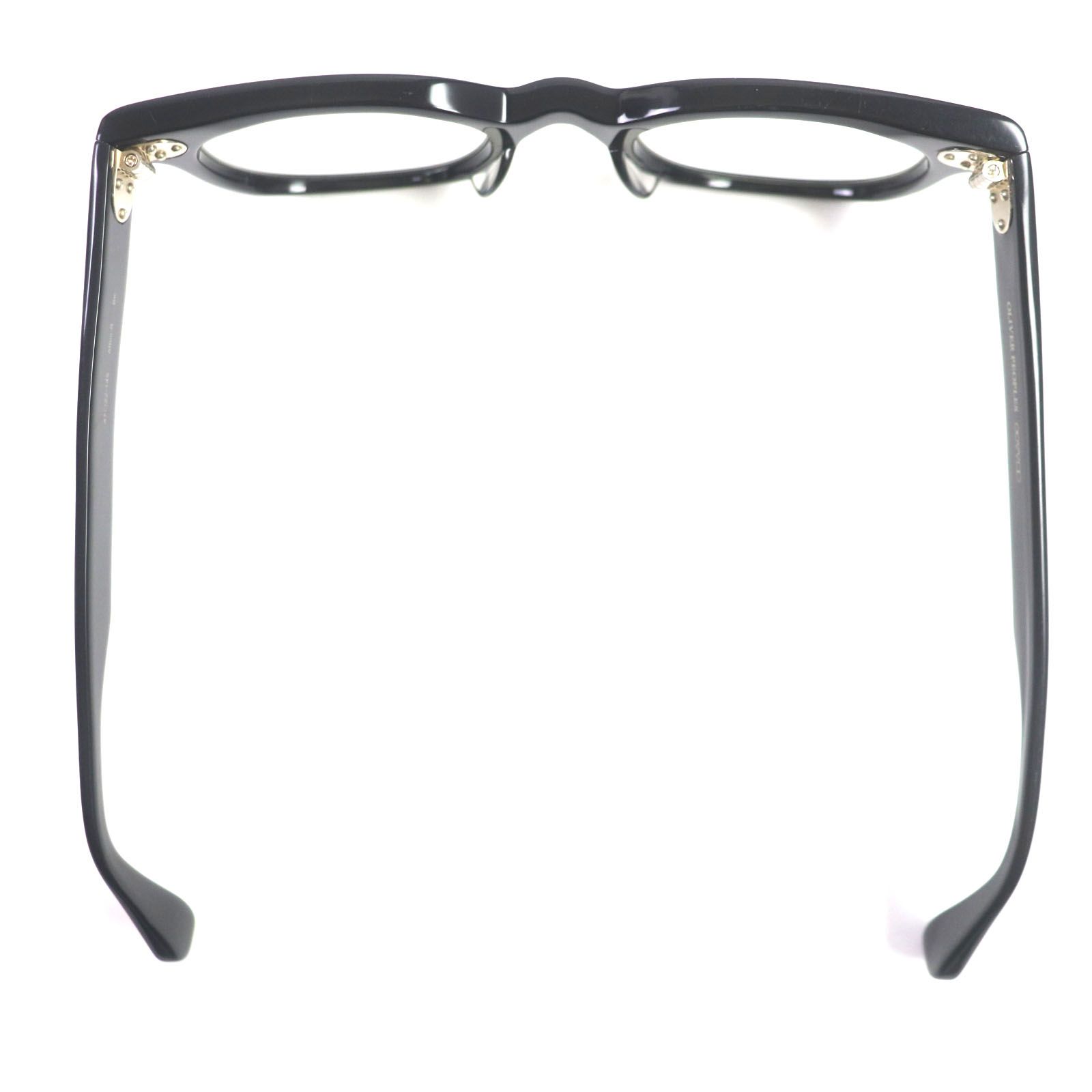 美品▼OLIVER PEOPLES オリバーピープルズ Afton-R ウェリントン メガネ 眼鏡 アイウェア ブラック 47□22-145 度入り ケース付き メンズ