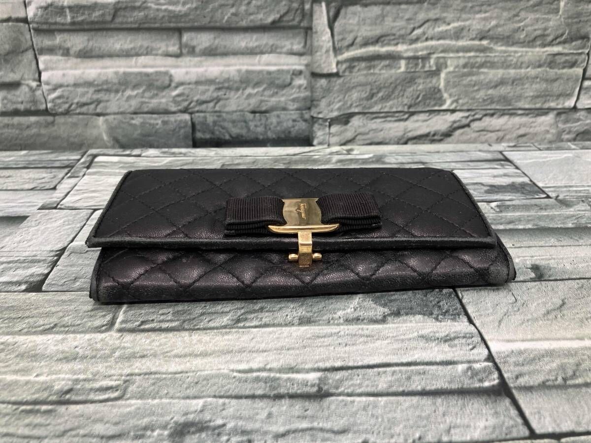 未使用】フェラガモ ガンチーニ レザー コインケース グレーベージュ