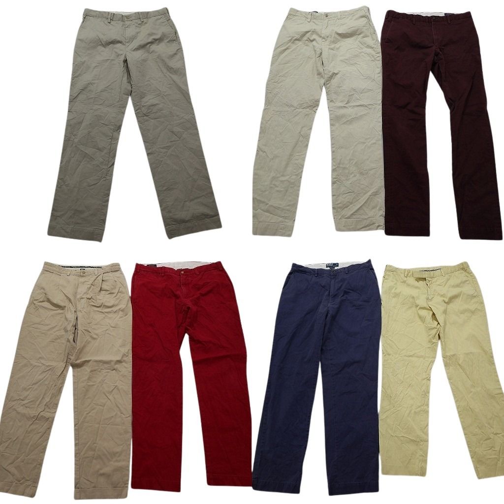 古着卸 まとめ売り ラルフローレン コットンパンツ 7枚セット (メンズ 34 ) 90s～00s チノパン 2タック 中古 古着 MX7446