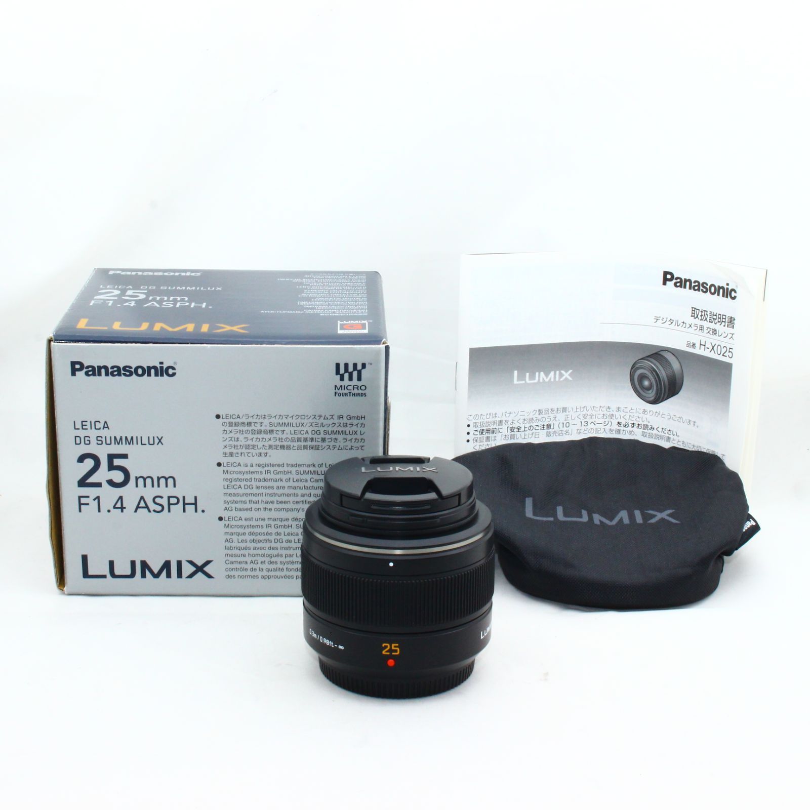 パナソニック 単焦点レンズ マイクロフォーサーズ用 ライカ DG SUMMILUX 25mm/F1.4 ASPH. ブラック H-X025 
