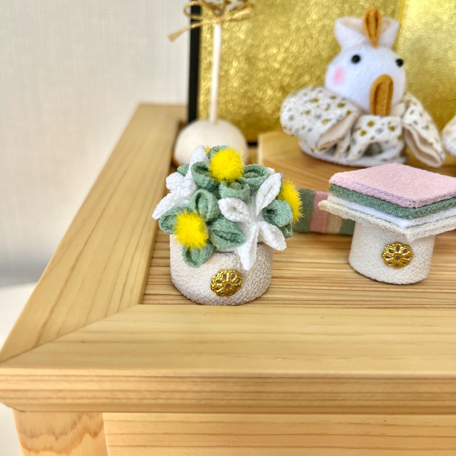 つまみ 細工 うさぎ 雛 受注生産品 うさぎ 雛祭 つまみ細工 2個 セット