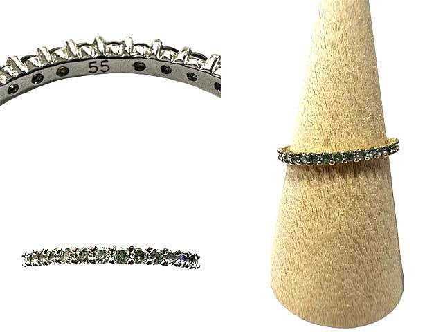 Swarovski リング　２個セット　ゴールド&シルバー　サイズ55 中古】SWAROVSKI スワロフスキー リング 2連リング サイズ55 シルバー