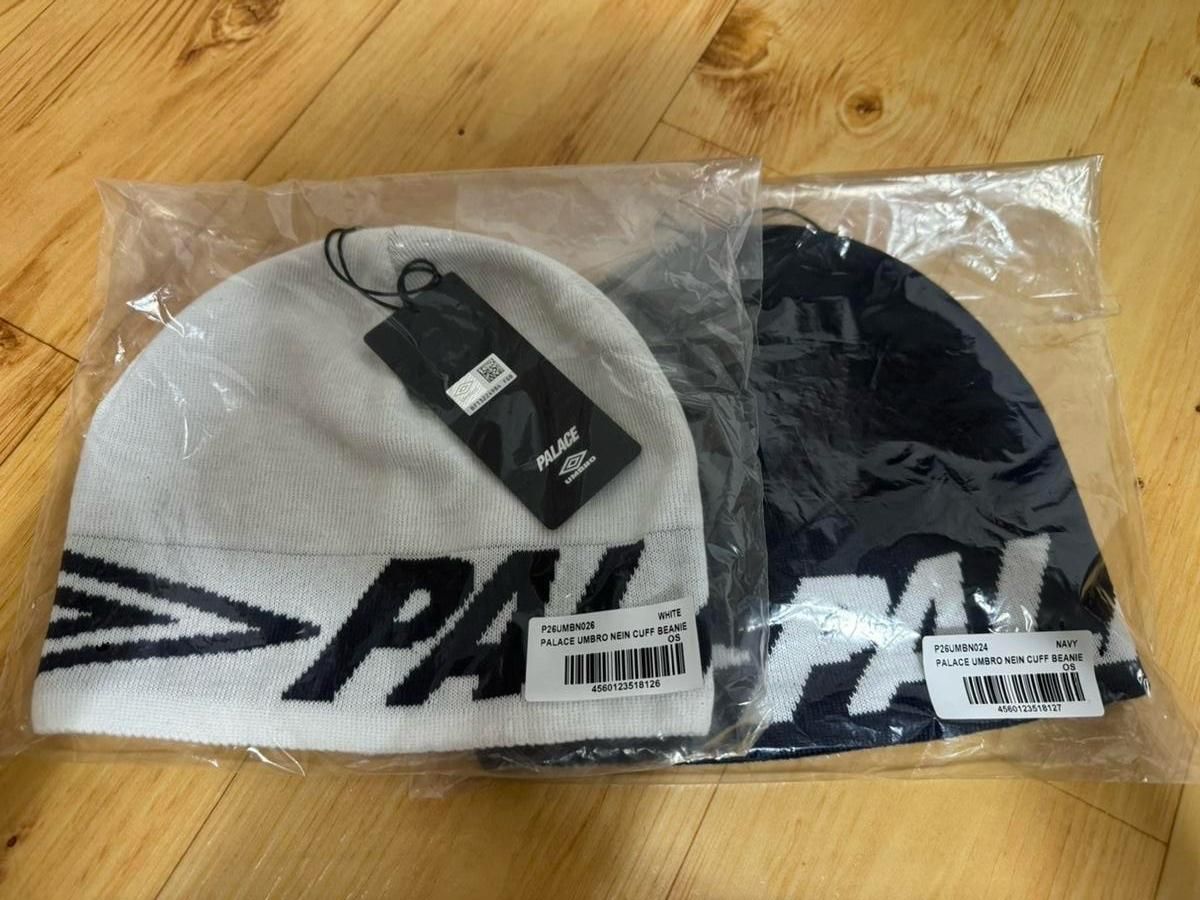 【雷市場（ポンジャン）商品韓国直送】PALACE（パレス) UMBRO（アンブロ) ビーニー ネイビー u0026 ホワイト