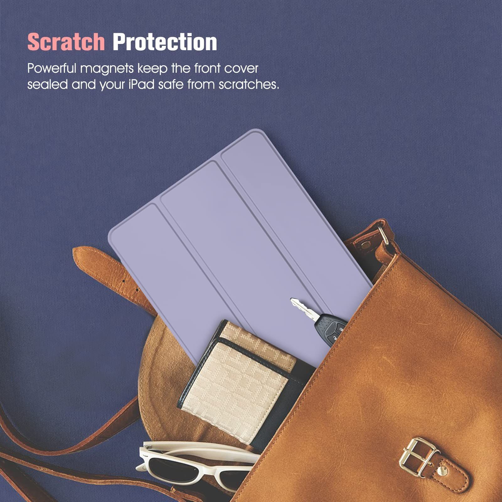 2021 2020 2019 半透明バックカバー 7世代 Pencil 収納 三つ折スタンド スリープ機能 8 軽量 第9 薄型 ケース 傷つけ防止 10 2 PU iPad 2インチ モデル番号A 2197 A 2198 Fint