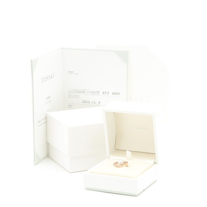 タサキ チャンツ ダイヤ パール リング サクラゴールド K18SG RPI-4  