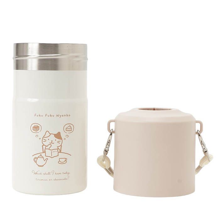 2月26日入荷予定 Fuku Fuku Nyanko スイーツカフェ ペットボトルクラー ふくふくにゃんこ 水筒 保温 500ml 600ml クーラーボックッス 学校 会社 ピクニック キャンプ  プレゼント 猫 ねこ ネコ お弁当 ランチ 猫の日