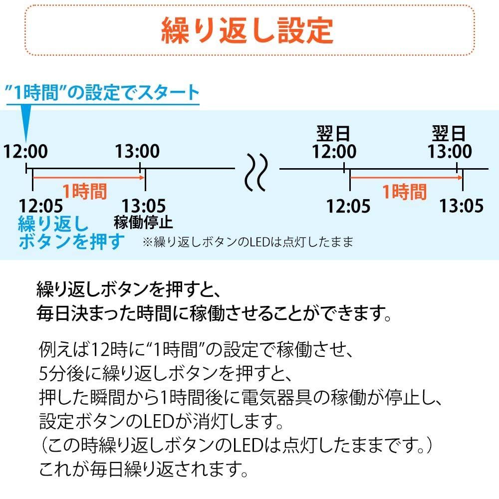 オーム電機 ボタン式デジタルタイマーAB6H HS-AB6H - OA、電源タップ