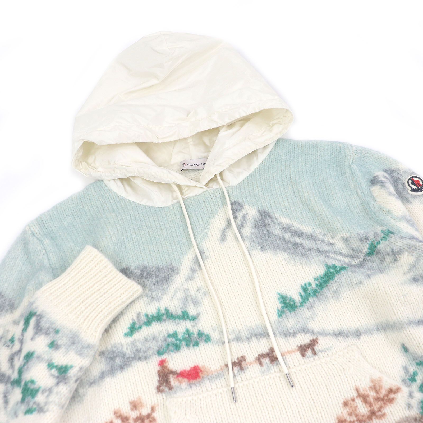 モンクレール アルパカ ケーブル編み ニットセーター サイズS アイボリー Re:EDIT ニット セーター 「2024-25 WINTER COLLECTION」配色