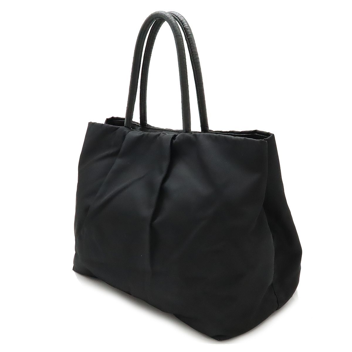 PRADA - 美品 PRADA プラダ リボンモチーフ ナイロン レザーハンドル トートバッグ ハンドバッグ BN1601 ブラック×ゴールド金具  レディース 古着 中古 USEDの通販 by ブランド古着のリュクス｜プラダならラクマ