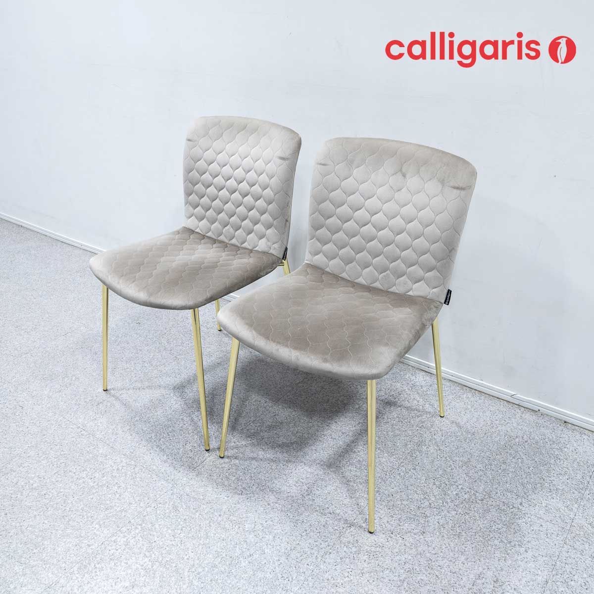 【中古品】Calligaris カリガリス LOVE ラブ ダイニング チェア 2脚セット ベルベッド 定価15万