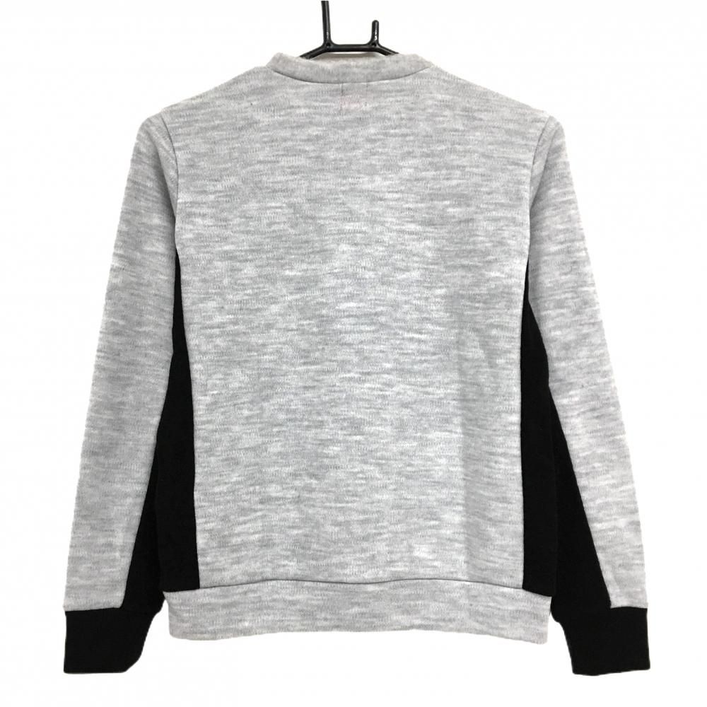 超 アルチビオ セーター 杢グレー×黒 肩フリル ウール混 ニット レディース ゴルフウェア archivio