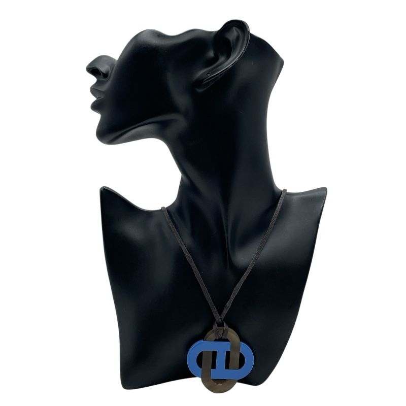 エルメス HERMES イザティス ネックレス ブルー バッファロー