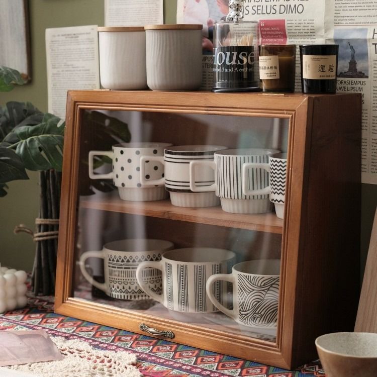 飾り棚 昭和レトロ ミニ 食器棚 本棚 収納棚 小物入れ キャビネット