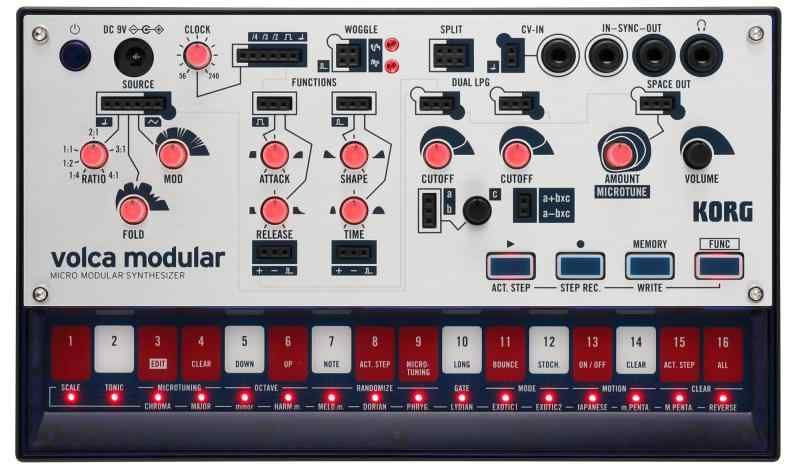 KORG モジュラー シンセサイザー volca modular パッチング ケーブル付属 電池駆動 スピーカー内蔵 ヘッドフォン使用可 どこでも使えるコンパクトサイズ