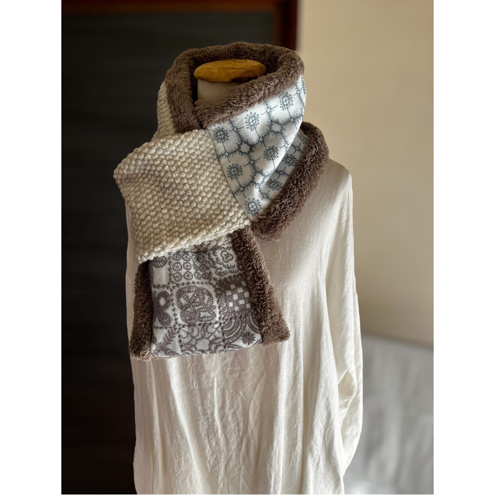 マフラータイプ】forest tile・anemoneのネックウォーマー ミナ