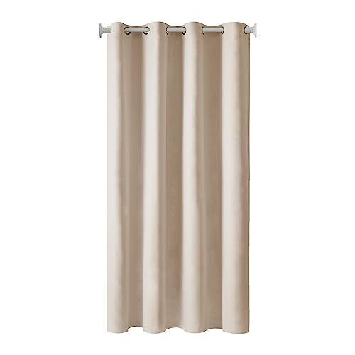 L 200.00cm x W 120.00cm_ベージュ Topfinel カーテン 遮光 間仕切りカーテン 断熱 幅120cm 丈200cm 1枚入り ベージュ ハトメ型 突っ張り棒 カーテン 仕切りカーテン ドアカーテン 目隠し 玄関 キッチン リ