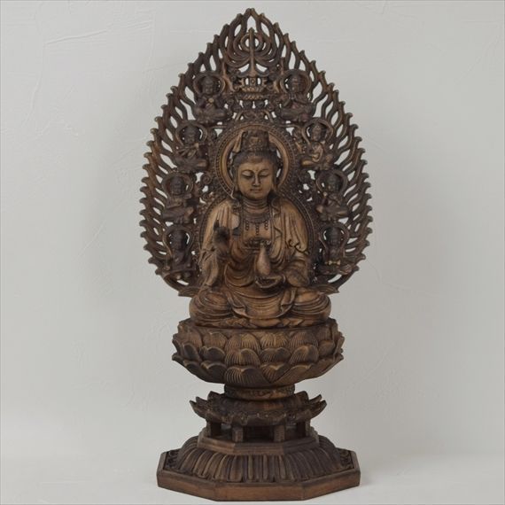 仏教美術 木彫 観音菩薩像 仏像 Amazon｜木彫り 仏像 【観音 様】 仏教美術品 観音像彫刻 観世音