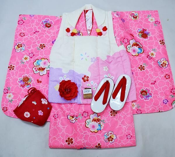 七五三 三歳 女児 被布着物フルセット 百花繚乱 半襟付き 祝着 お