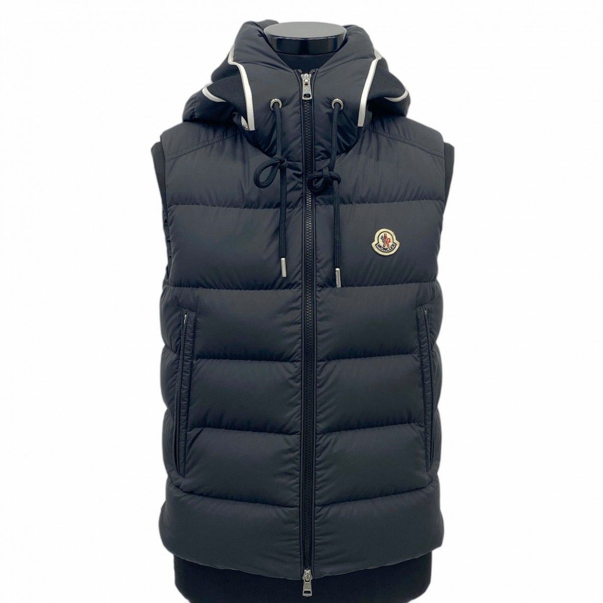 5apm0005 モンクレール ダウンベスト 0 ブラック ポリエステル ダウン フェザー J20911A00206 54A81 メンズ