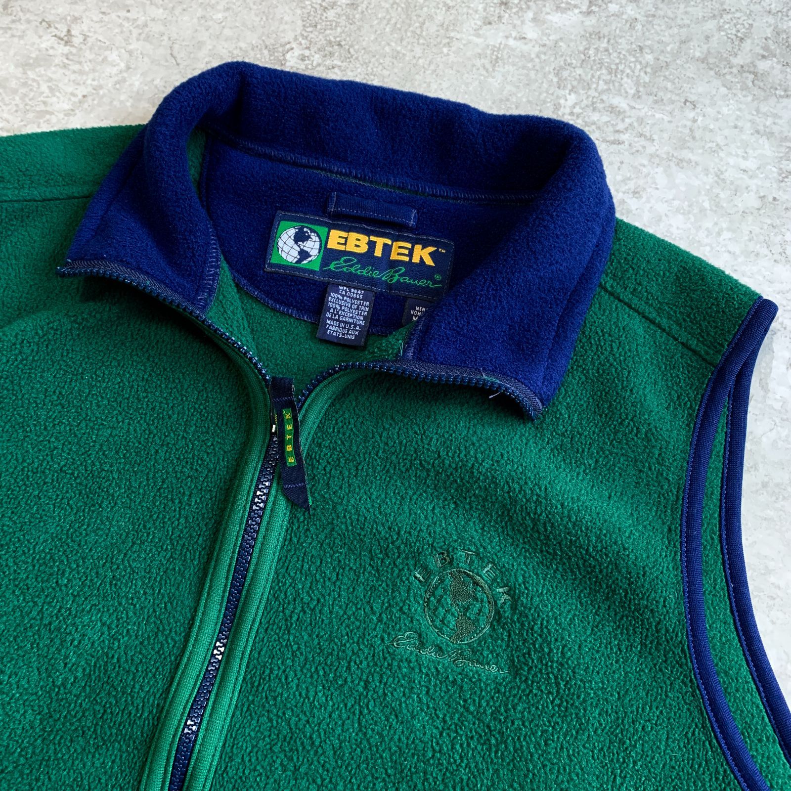 90s USA製 Eddie Bauer ”EBTEK” Fleece Vest ”POLARTEC” 【green 