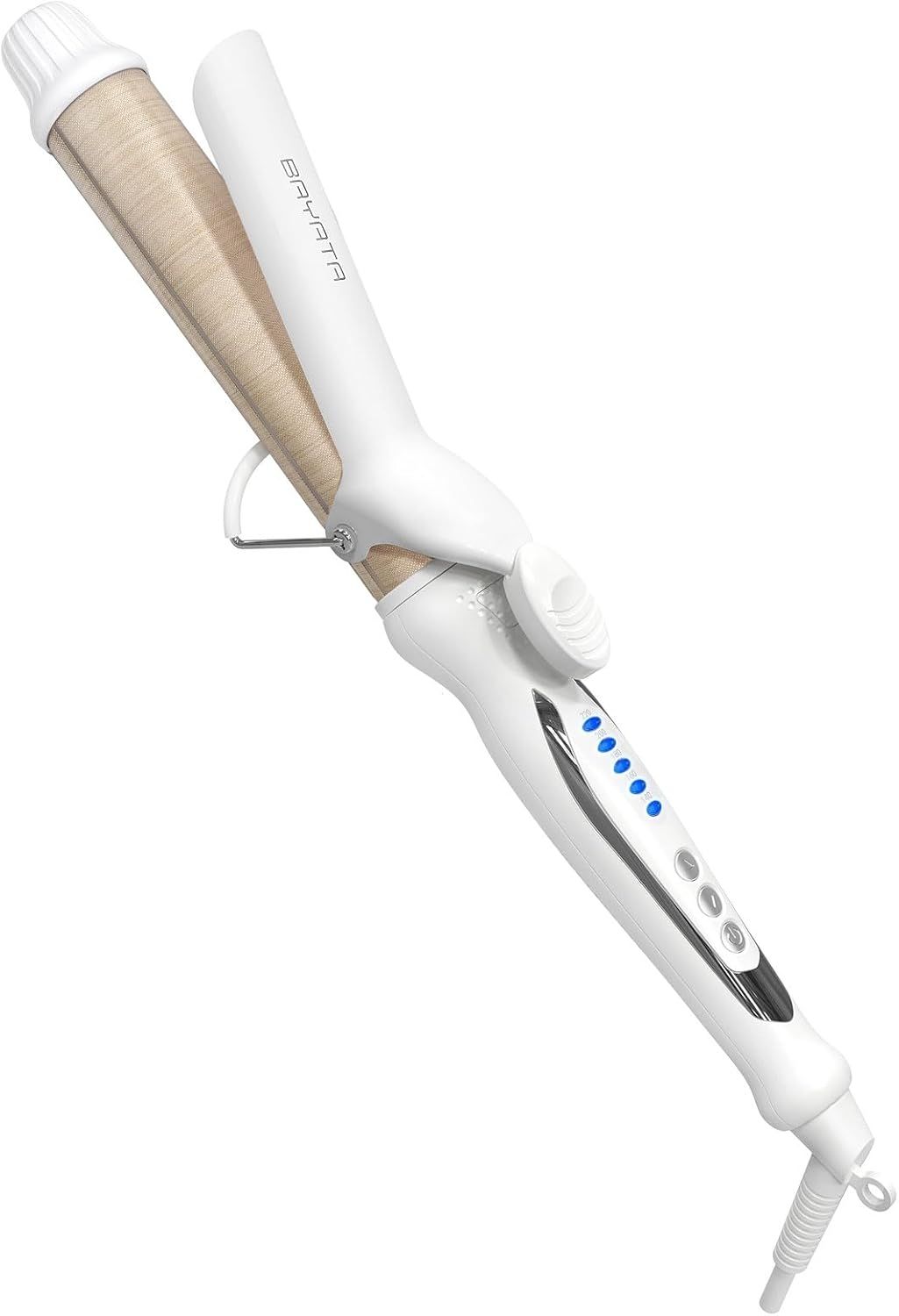 BAYATA コテ 32MM ヘアアイロン カールアイロン シルクプロコテ【瞬間水分蒸発しない・140〜220・マイナスイオン・海外対応】5段階温度調節 全髪質対応 急速立ち上がり 1時間自動オフ 100V-240V海