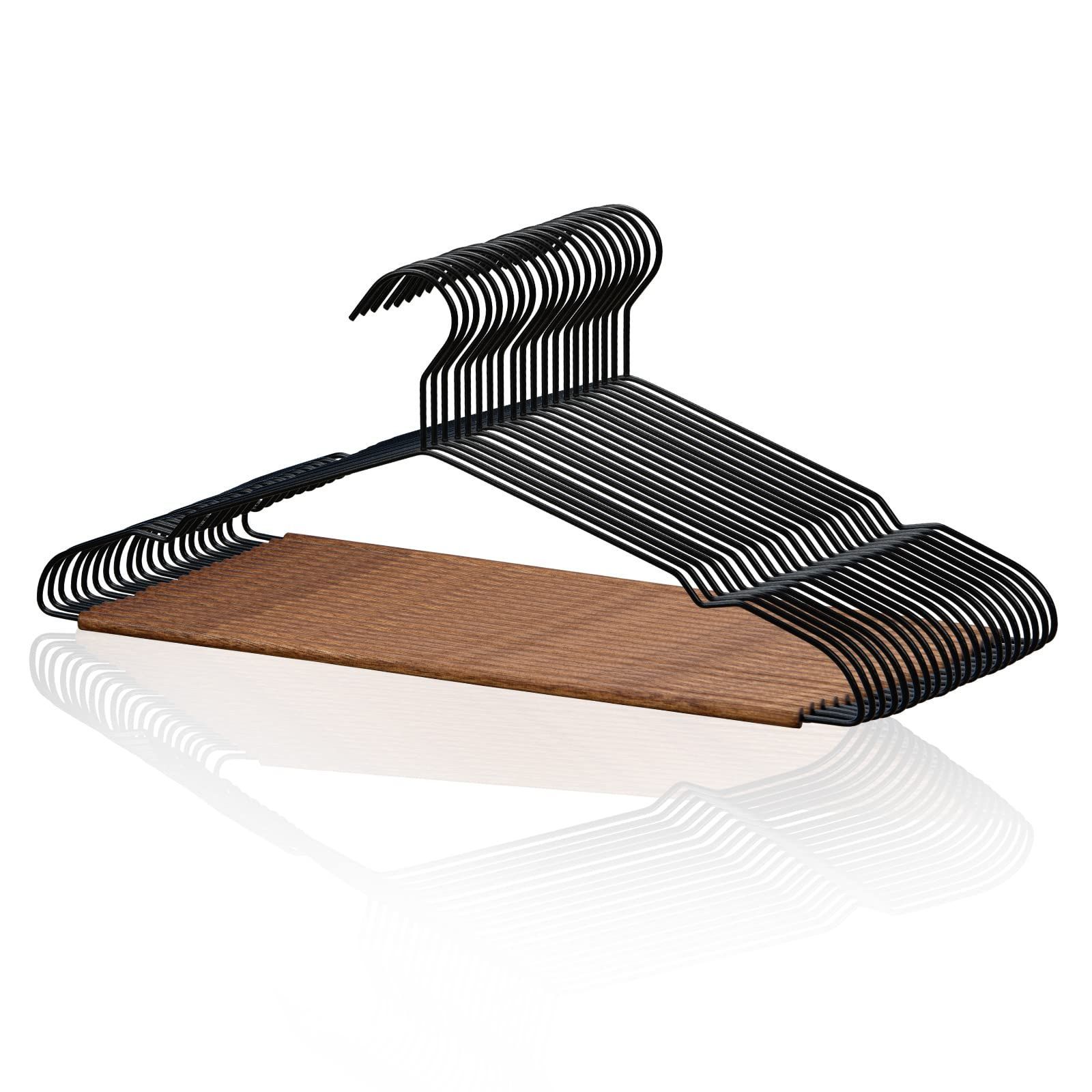 【即日発送】+ 黒 セット ハンガー ハンガー ハンガー ハンガー ハンガー アンティーク レディース メンズ tシャツ tシャツ 省スペース スーツ 変形していない おしゃれ高級 錆びない 針金ハ