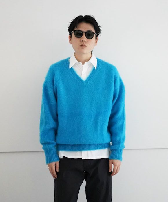 美品 Omar Afridi オマールアフリディ 22AW V-NECK MOHAIR KNIT