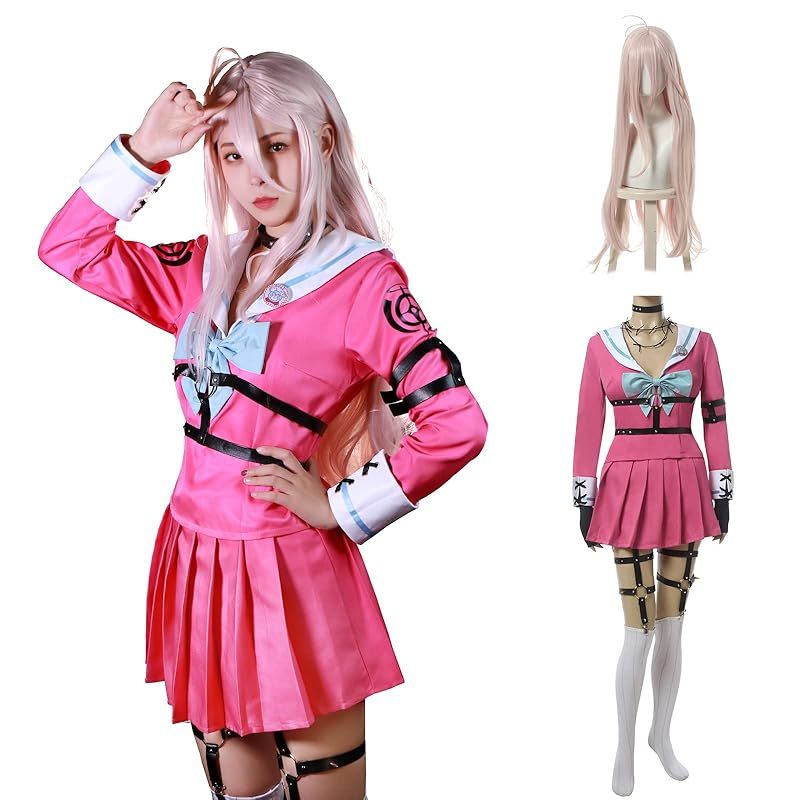 在庫 神併 入間美兎 コスプレ ウィッグ付き 超高校級の発明家 ダンガンロンパ コスプレ衣装 大人用 仮装 文化祭 イベント コスチューム ステージ服 Iruma Miu cosplay 入間美兎 ウィッグ付き XL 0