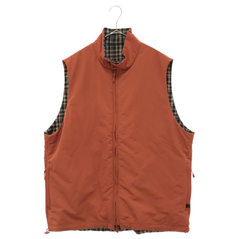 DAIWA PIER39 (ダイワ ピアサーティナイン) 23SS TECH REVERSIBLE TREKKING VEST BJ-55023  テックリバーシブルトレッキングベスト 裏地チェック オレンジ/グリーン