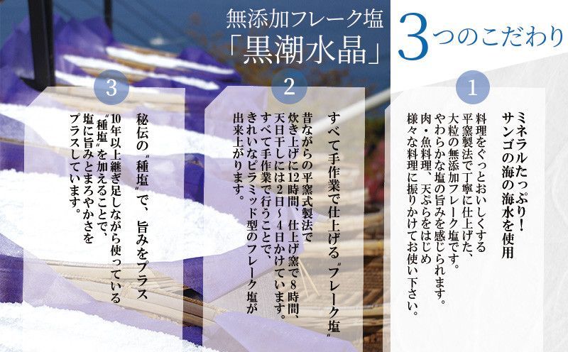 324円 （訳ありセール 格安） 塩 海水塩 黒潮海水 水晶塩 宮崎海塩工房