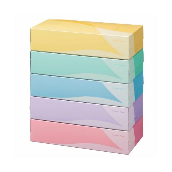 まとめ TANOSEE ティッシュペーパー5colors 200組|箱 1パック 5箱 ×20セット