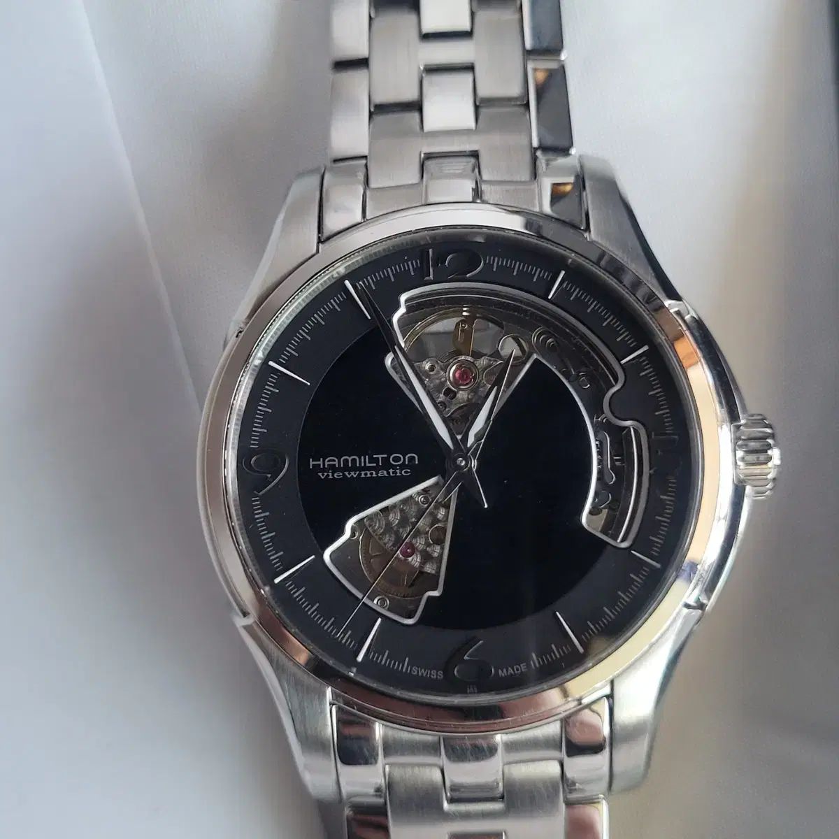 ハミルトンジャズマスターオープンハート腕時計 ブラック文字盤40mm