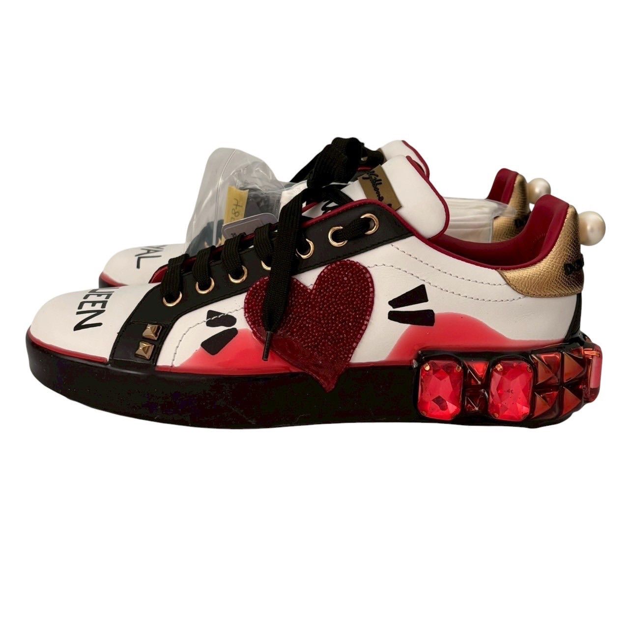 Dolce&Gabbana ドルチェ&ガッバーナ スニーカー 白 赤系 黒 ハートロゴ 