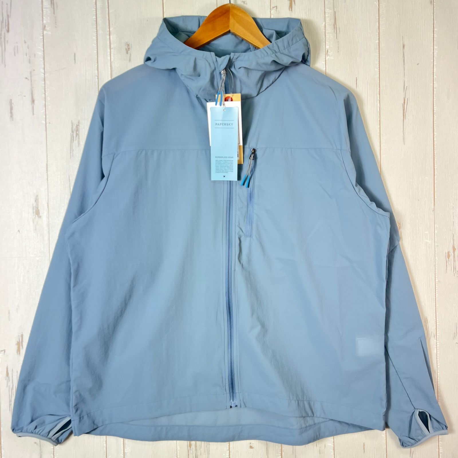 Unisex S ブルー系 Paper Sky Wear ペーパースカイ ウェア ウィンド シェル フーディー WIND SHELL HOODIE Blue Gray ナイロン ウェア トップス アウター ジャケット ソフトシェル