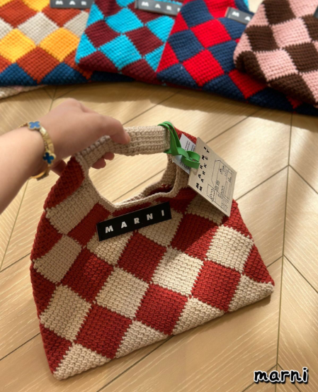 MARNI マルニマーケット ストライプトートバッグ