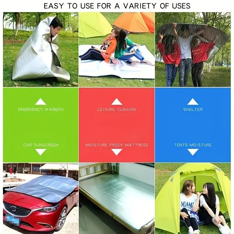 キャンプ用マット 150x200cm テント用マットレス キャンプ用マット 防水アルミ 折りたたみ式ピクニックビーチパッド アウトドアお出かけマット防水ポータブルキャンプテントマット　ハイキング　キャンプ　アルミシート