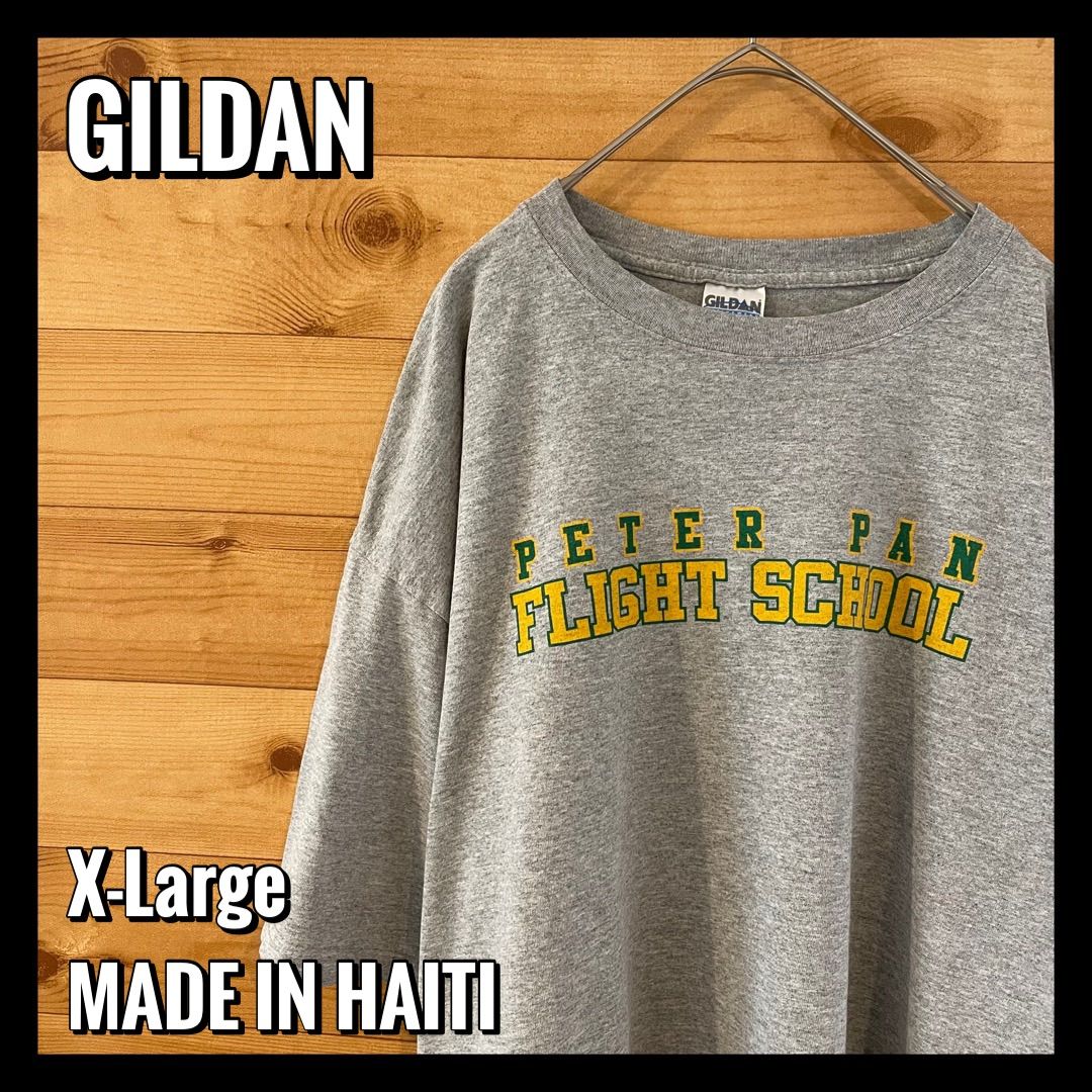 GILDAN】プリントTシャツ ロゴ バックプリントグレー XL us古着 - 古着