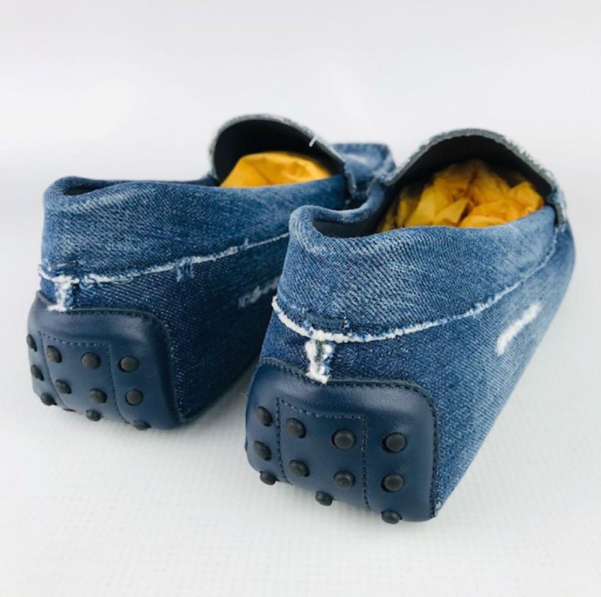 新品未使用☆TOD'S☆トッズ・メンズ レザー ダメージ加工デニム地