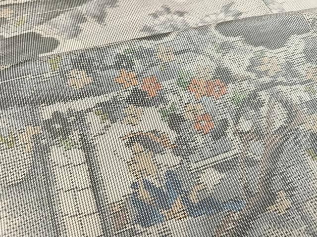 平和屋着物○本場大島紬 一元7マルキ 総絣 女人風景花文 正絹