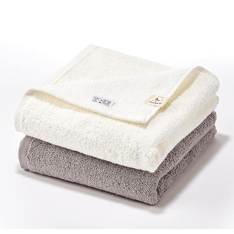 &COTTON 泉州 ちょうど良いサイズのミニバスタオル セット 綿100% 110*40サイズ (WG, 2)