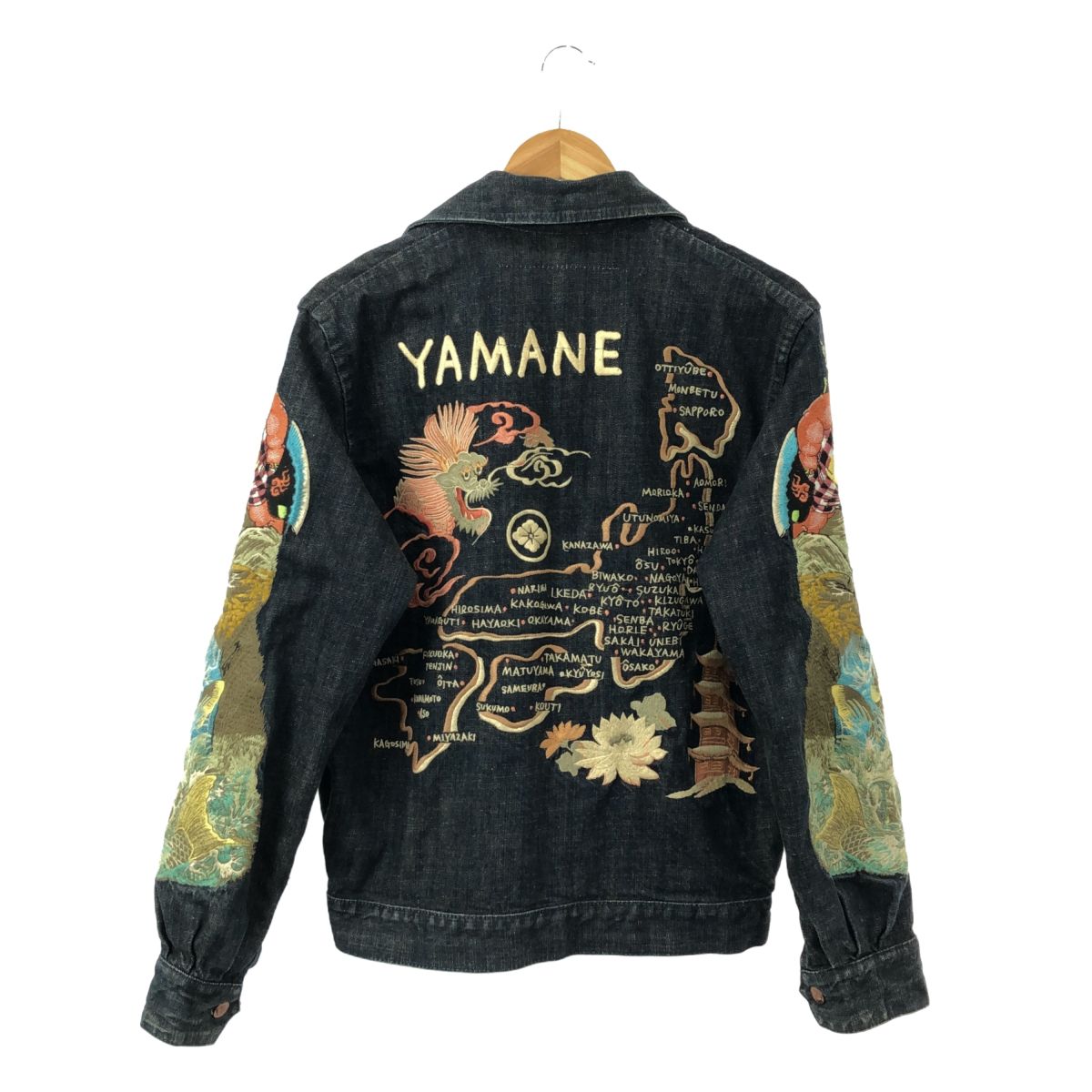 YAMANE GUARANTEED by EVISU エヴィス 刺繍デニムジャケット 日本地図 