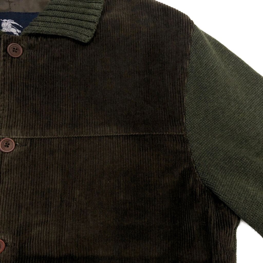 BURBERRY バーバリー コーデュロイ切り替え ニットジャケット オリーブ