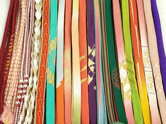 平和屋着物○和装小物 帯締め10本 高麗組 手組紐 金糸 逸品 未使用  