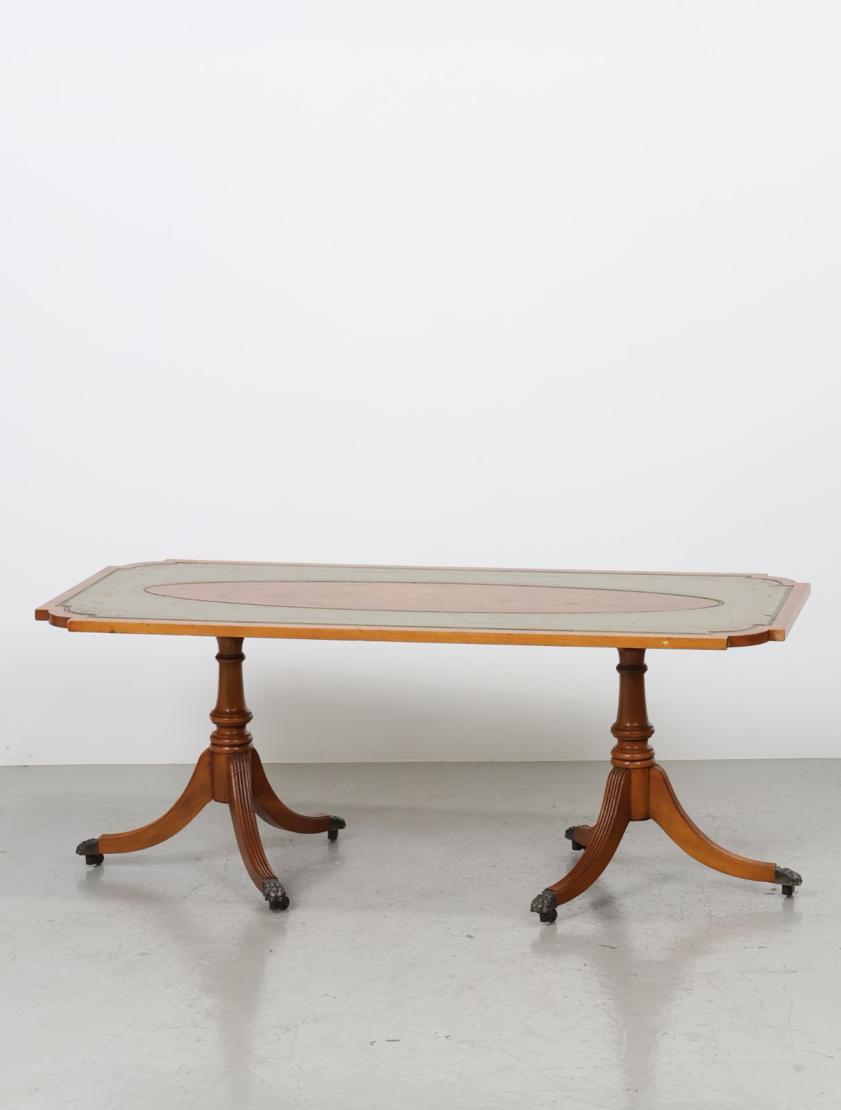 1950 - 60年代 ヴィンテージ レザートップ ウッド センターテーブル