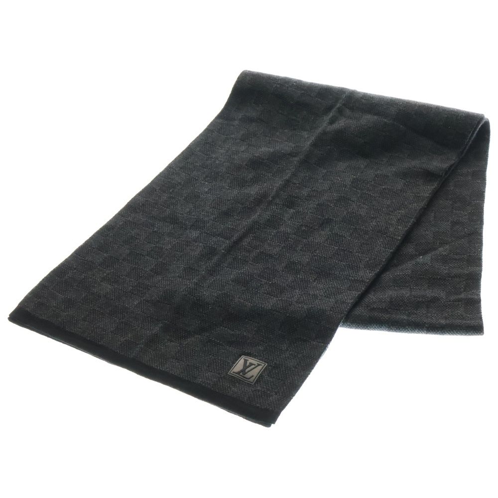 LOUIS VUITTON ルイヴィトン エシャルプ プティ ダミエ グラフィット ウール マフラー ブラック M70028