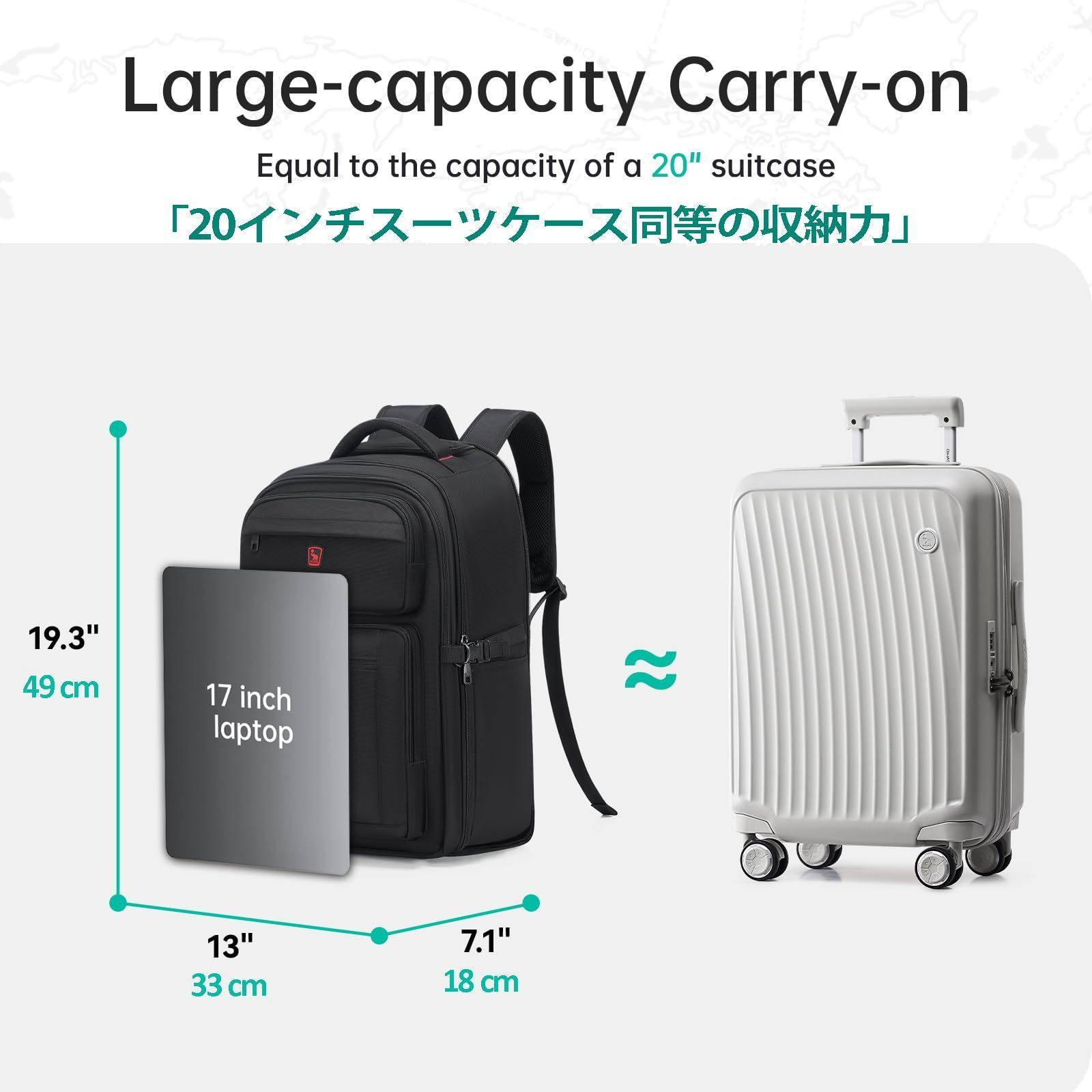 OIWAS キャリーリュック キャリーバッグ 機内持ち込み 17イン SKLAD-KIRPICHA_RU