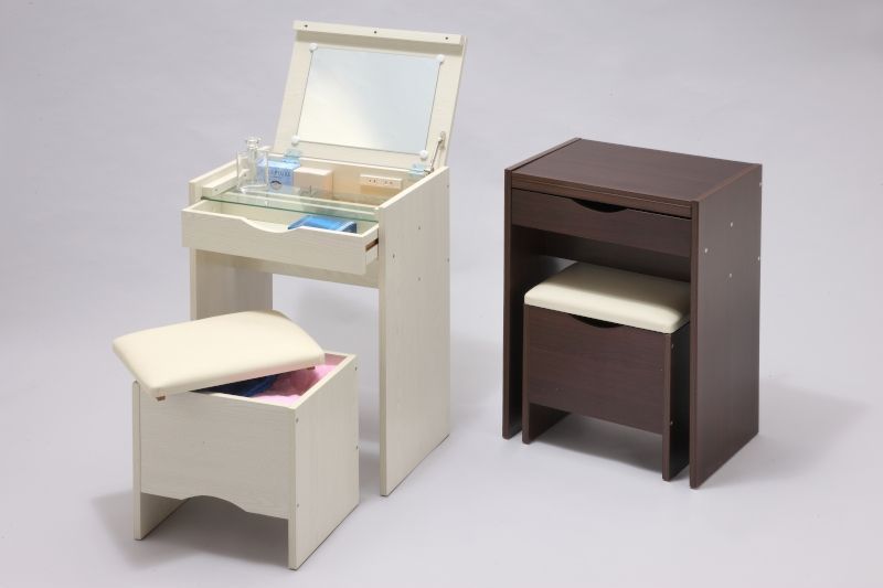 AFC1009379 ドレッサー スツール付 鏡台 化粧台 ミラー 鏡 デスク